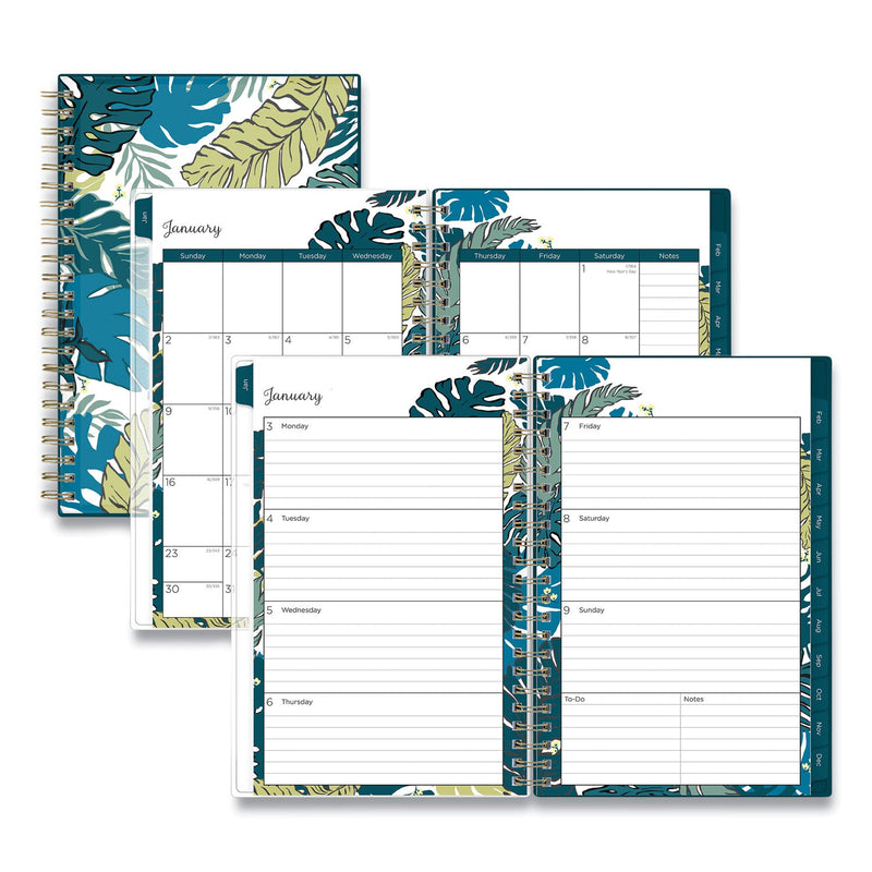 Blue Sky Grenada Create-Your-Own Cover Weekly/Monthly Planner, Floral Artwork, 8 x 5, Green/Blue/Teal Cover, 12-Month (Jan-Dec): 2023