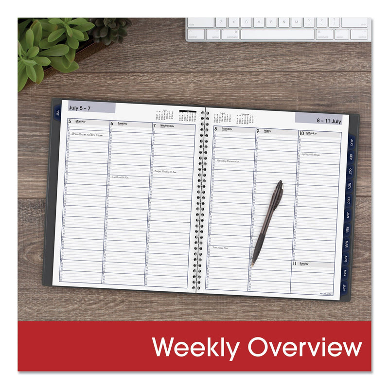 AT-A-GLANCE DayMinder Academic Weekly/Monthly Desktop Planner, Timed Appointments, 11 x 8, Charcoal Cover, 12-Month(July-June): 2022-2023
