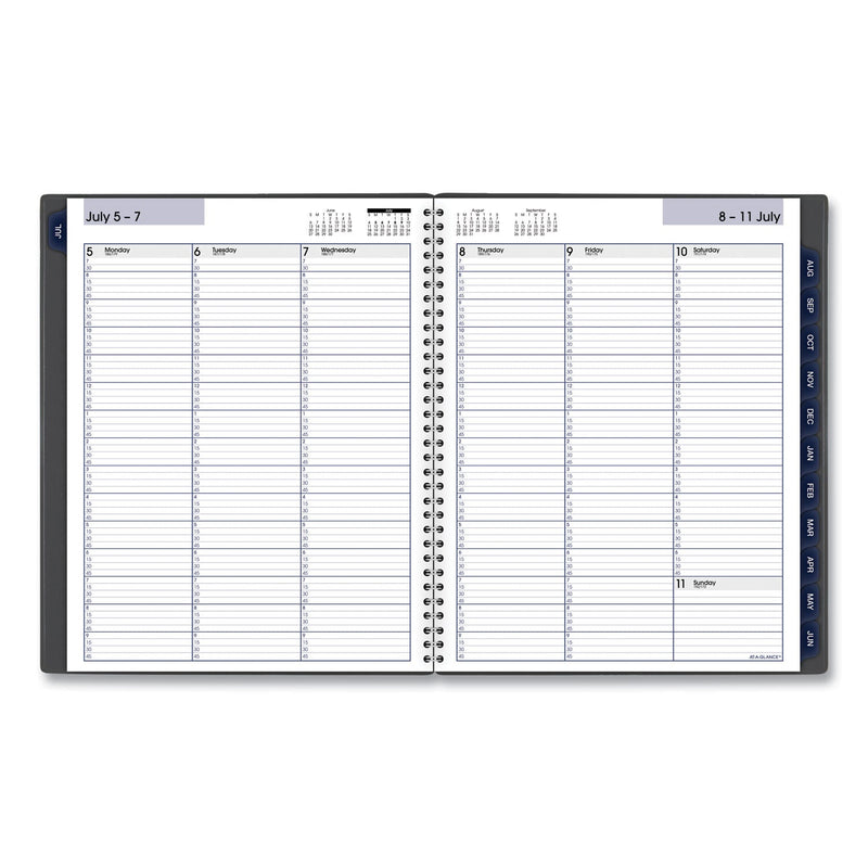 AT-A-GLANCE DayMinder Academic Weekly/Monthly Desktop Planner, Timed Appointments, 11 x 8, Charcoal Cover, 12-Month(July-June): 2022-2023