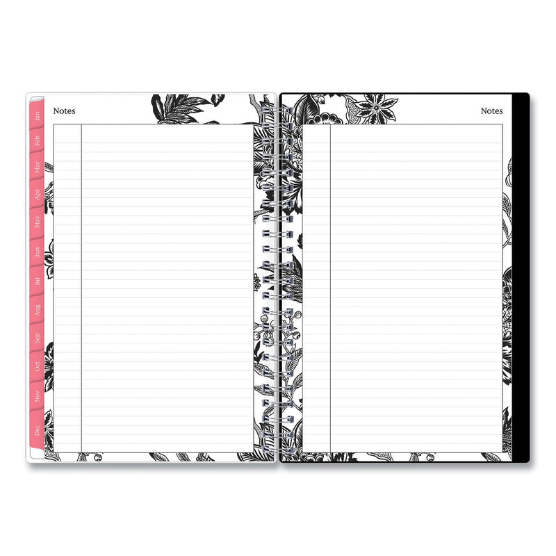 Blue Sky Analeis Create-Your-Own Cover Weekly/Monthly Planner, Floral, 8 x 5, White/Black/Coral, 12-Month (July to June): 2022 to 2023