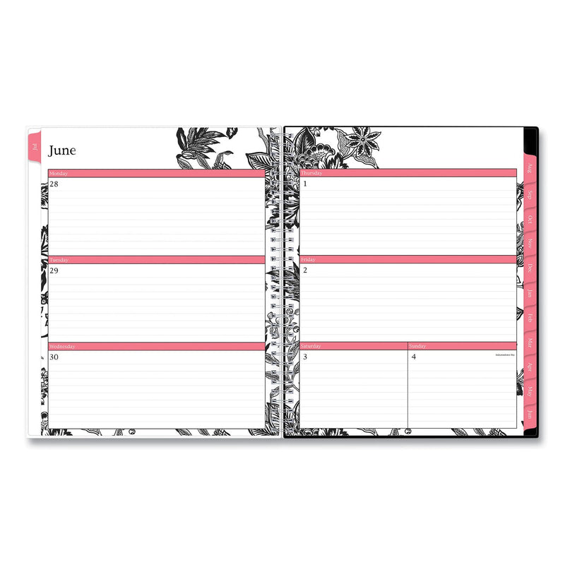 Blue Sky Analeis Create-Your-Own Cover Weekly/Monthly Planner, Floral, 11 x 8.5, White/Black/Coral, 12-Month (July-June): 2022-2023