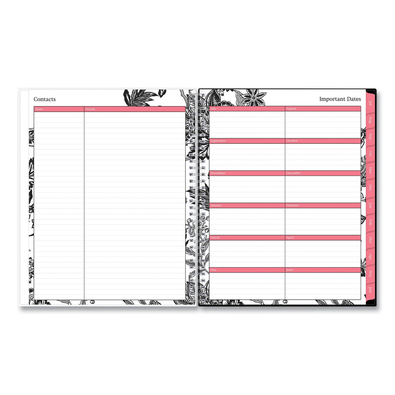 Blue Sky Analeis Create-Your-Own Cover Weekly/Monthly Planner, Floral, 11 x 8.5, White/Black/Coral, 12-Month (July-June): 2022-2023