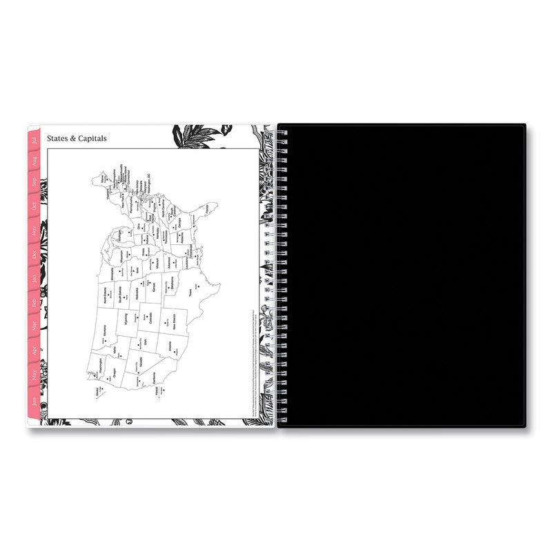 Blue Sky Analeis Create-Your-Own Cover Weekly/Monthly Planner, Floral, 11 x 8.5, White/Black/Coral, 12-Month (July-June): 2022-2023