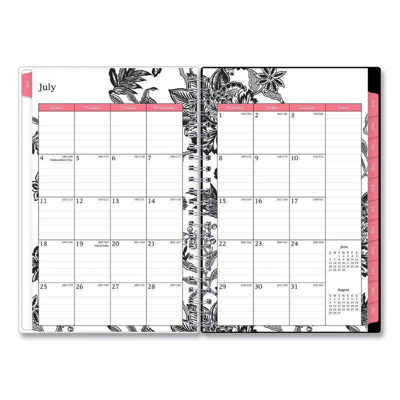 Blue Sky Analeis Create-Your-Own Cover Weekly/Monthly Planner, Floral, 8 x 5, White/Black/Coral, 12-Month (July to June): 2022 to 2023