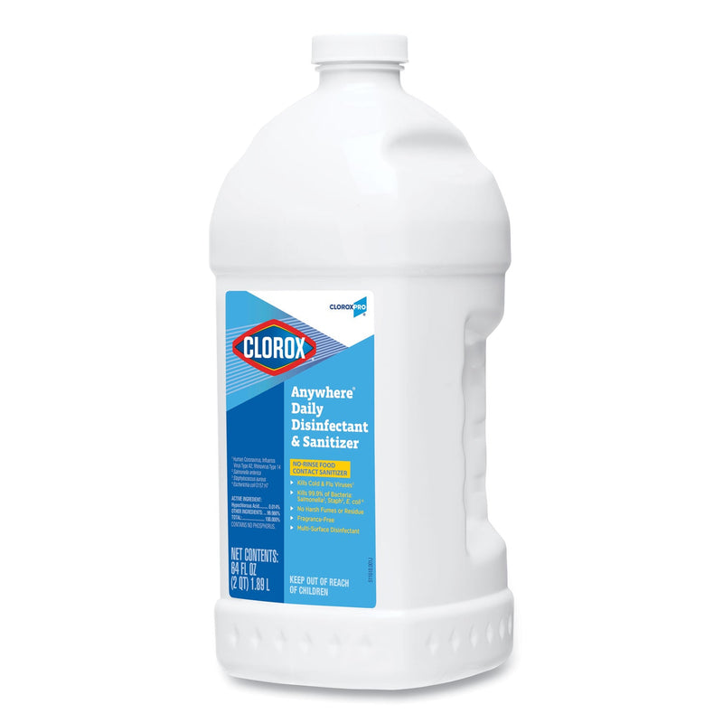 Clorox Anywhere Daily Disinfectant and Sanitizer, 64 oz Bottle, 6/Carton