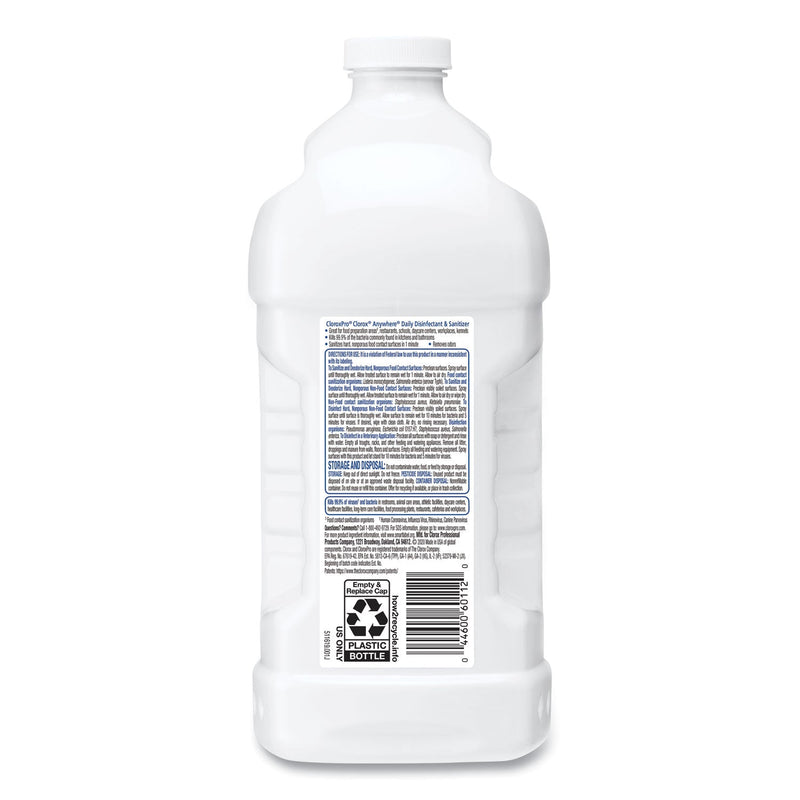 Clorox Anywhere Daily Disinfectant and Sanitizer, 64 oz Bottle, 6/Carton