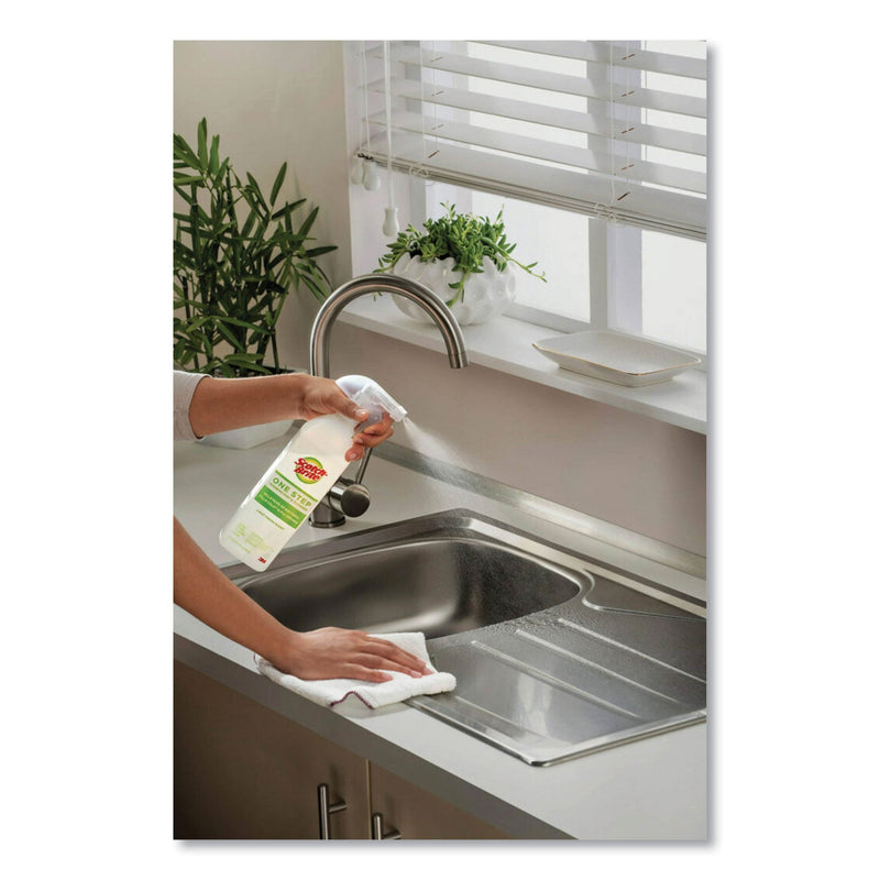 Scotch-Brite One Step Disinfectant and Cleaner, Light Fresh Scent, 28 oz Spray Bottle, 6/Carton