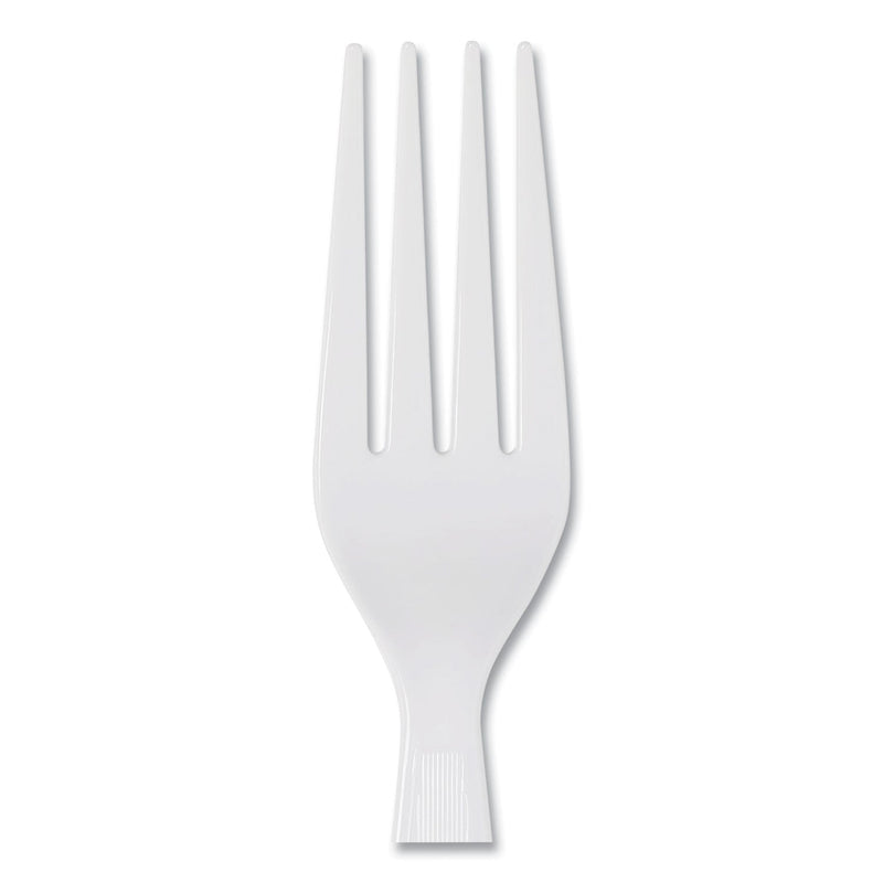 Dixie Plastic Cutlery, Heavyweight Forks, White, 1,000/Carton