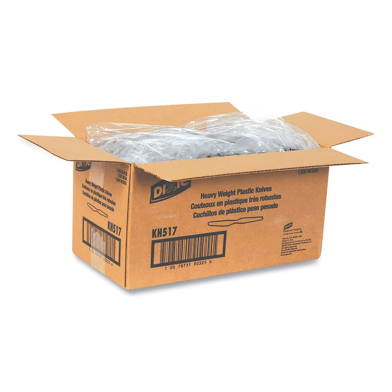 Dixie Plastic Cutlery, Heavyweight Knives, Black, 1,000/Carton