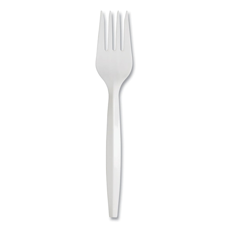 Dixie Mediumweight Polypropylene Cutlery, Fork, White, 1,000/Carton