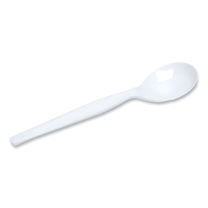 Dixie Plastic Cutlery, Heavyweight Soup Spoons, White, 1,000/Carton