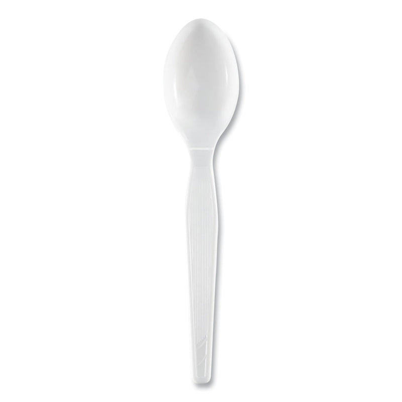 Dixie Plastic Cutlery, Heavyweight Teaspoons, White, 1,000/Carton