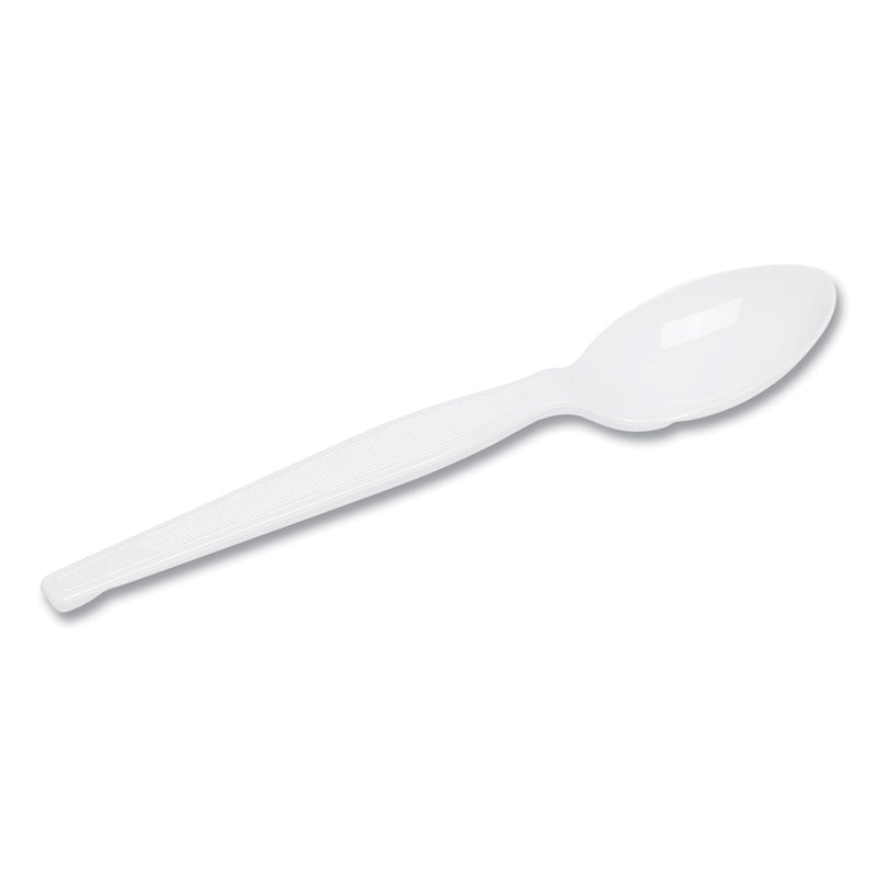 Dixie Plastic Cutlery, Heavyweight Teaspoons, White, 1,000/Carton
