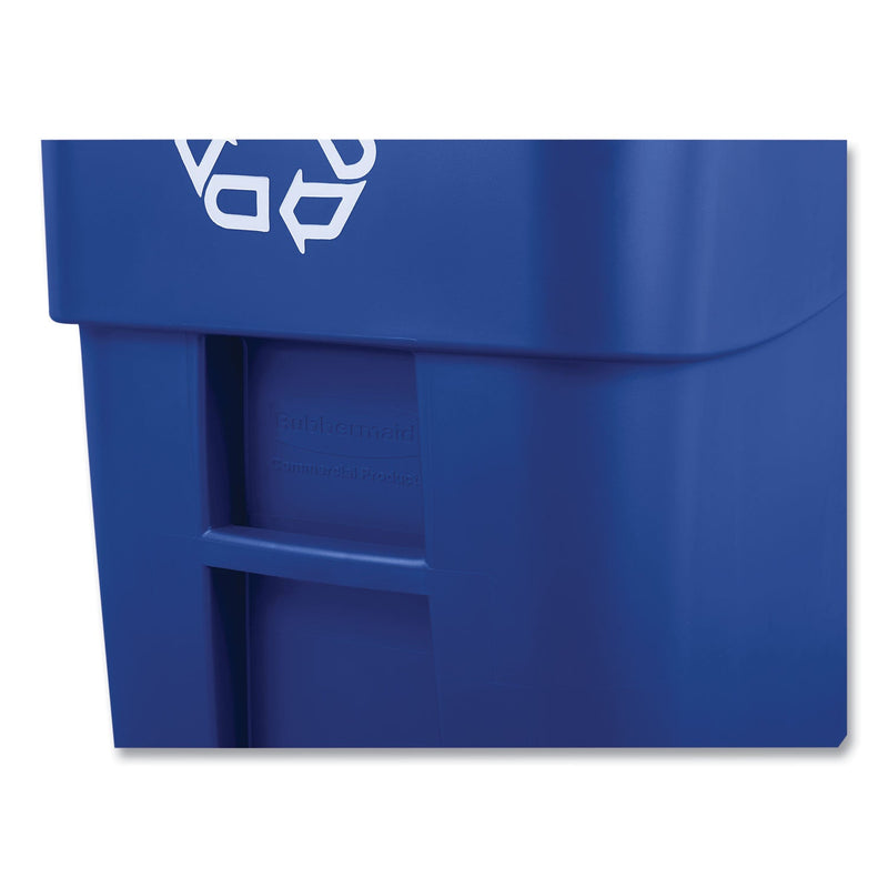 Rubbermaid Brute Recycling Rollout Container, Square, 50 gal, Blue