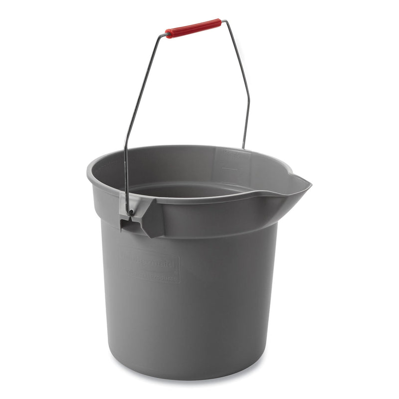 Rubbermaid 10 Quart Plastic Utility Pail, Plastic, Gray, 10.5" dia