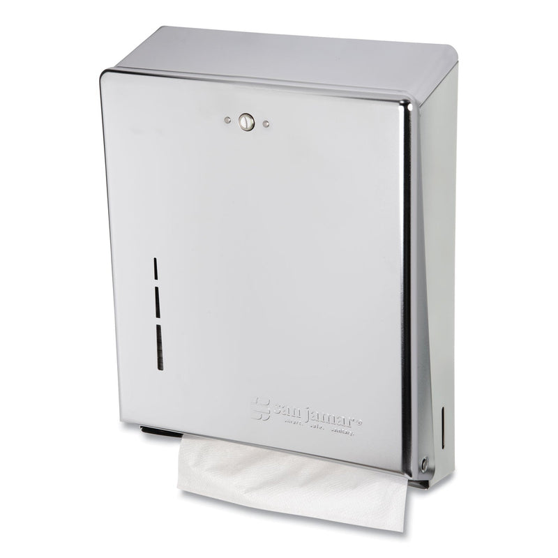 San Jamar C-Fold/Multifold Towel Dispenser, 11.38 x 4 x 14.75, Chrome