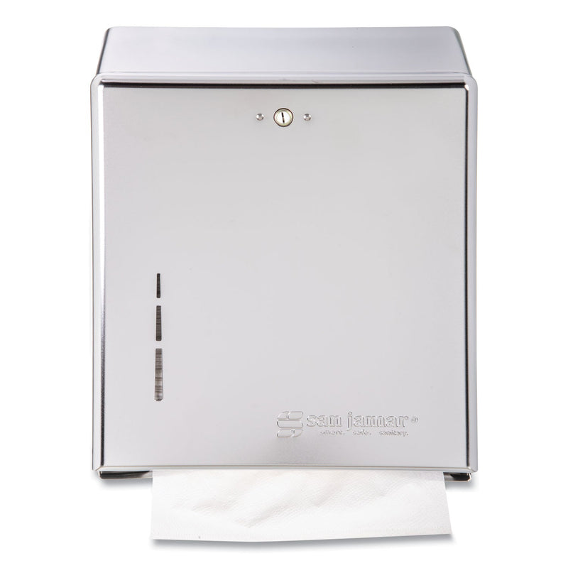 San Jamar C-Fold/Multifold Towel Dispenser, 11.38 x 4 x 14.75, Chrome