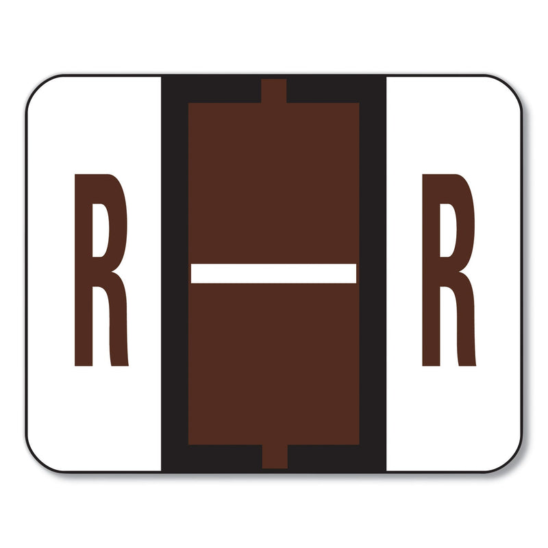 Smead A-Z Color-Coded End Tab Filing Labels, R, 1 x 1.25, White, 500/Roll