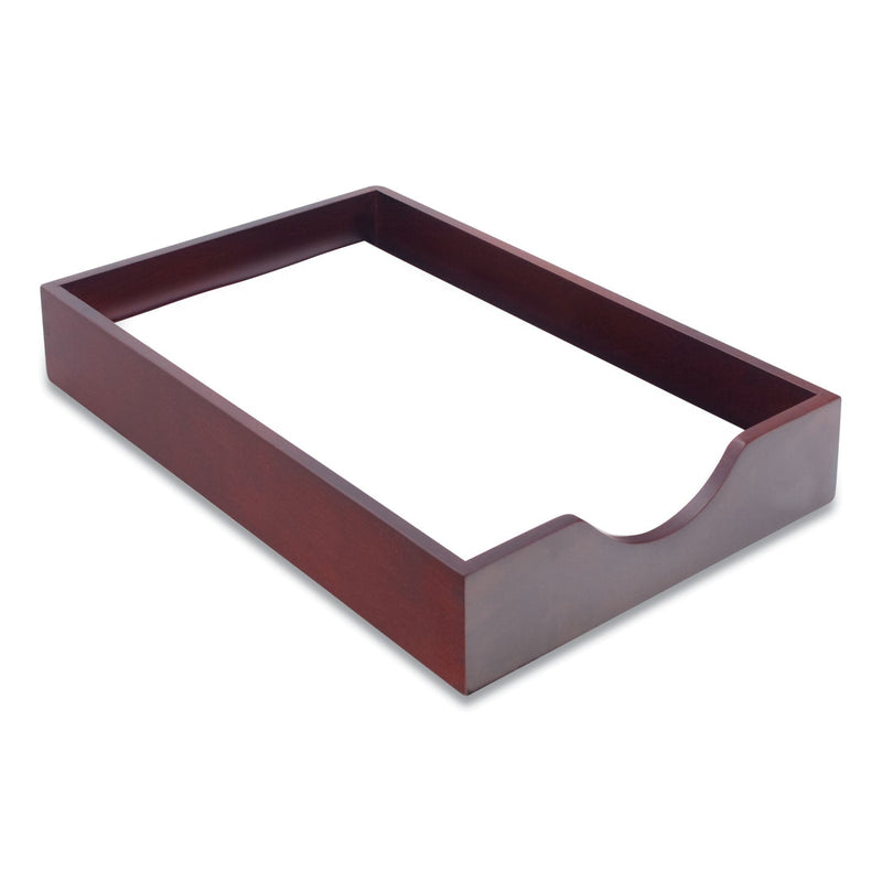 Carver Hardwood Stackable Desk Trays, 1 Section, Legal Size Files, 10.25" x 15.25" x 2.5", Mahogany