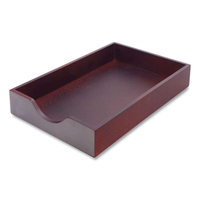 Carver Hardwood Stackable Desk Trays, 1 Section, Legal Size Files, 10.25" x 15.25" x 2.5", Mahogany