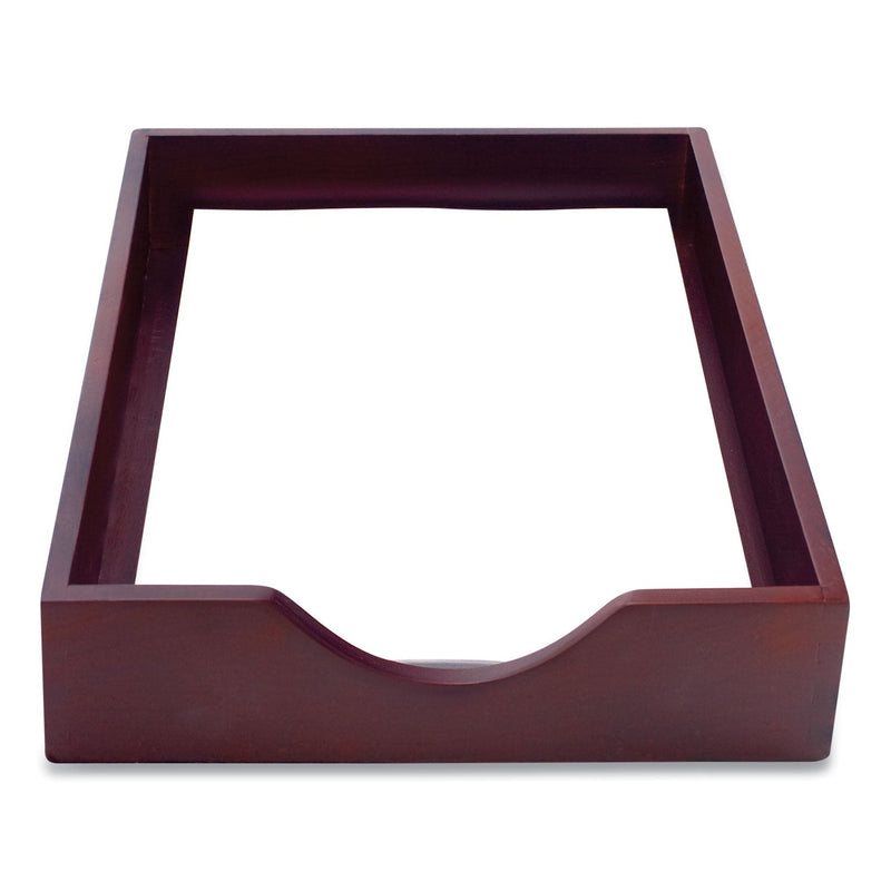 Carver Hardwood Stackable Desk Trays, 1 Section, Legal Size Files, 10.25" x 15.25" x 2.5", Mahogany
