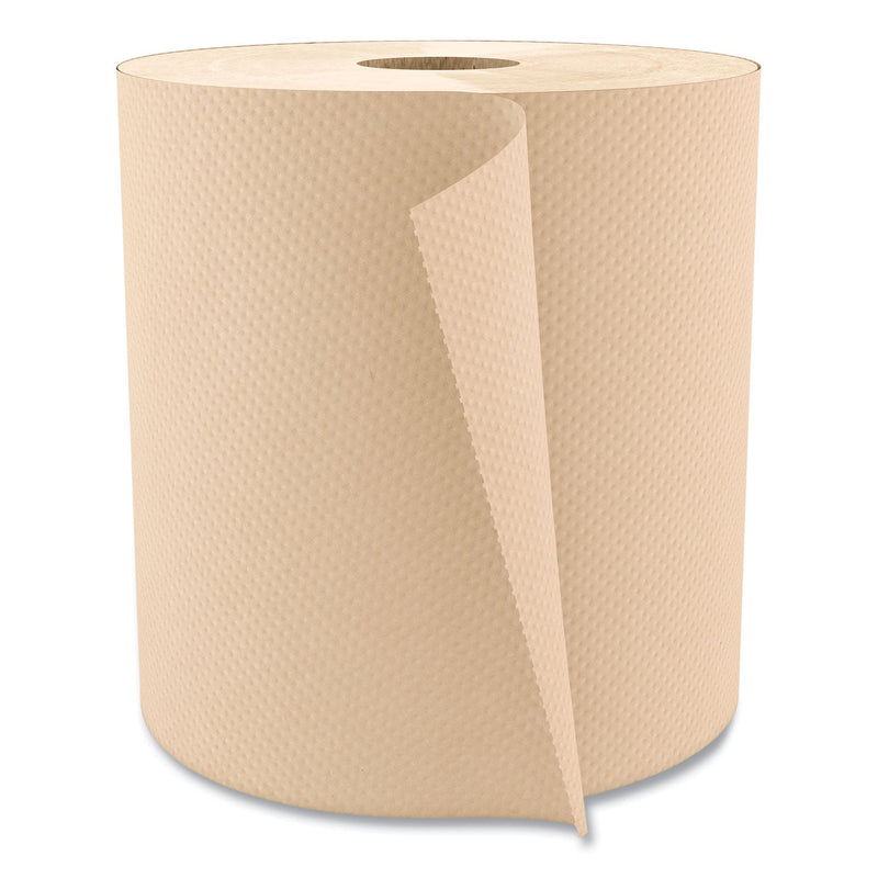 Boardwalk Hardwound Paper Towels, Nonperforated, 1-Ply, 8" x 800 ft, Natural, 6 Rolls/Carton
