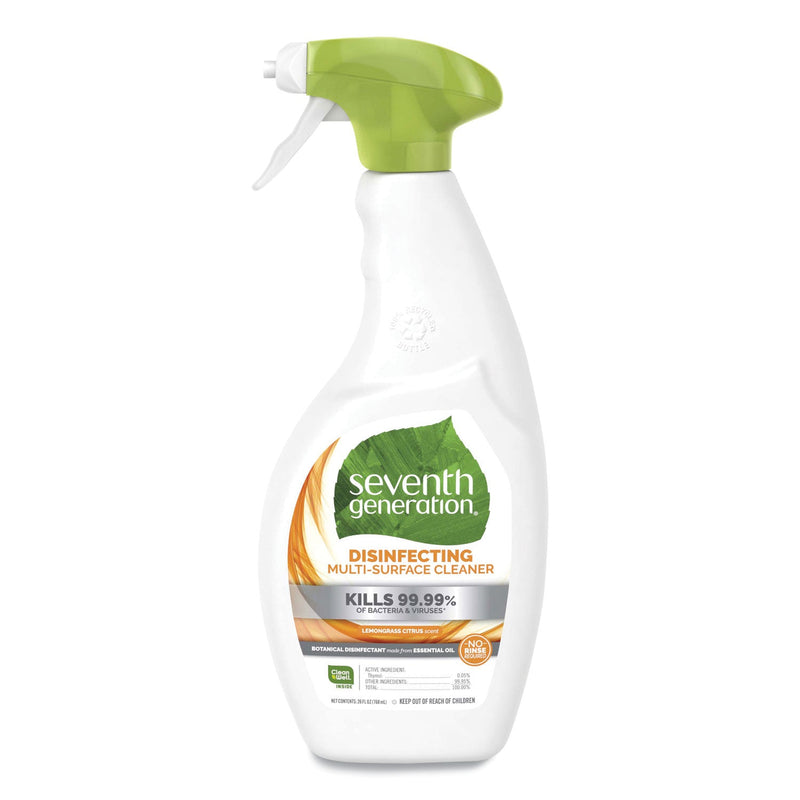 Seventh Generation Botanical Disinfecting Multi-Surface Cleaner, 26 oz Spray Bottle, 8/Carton