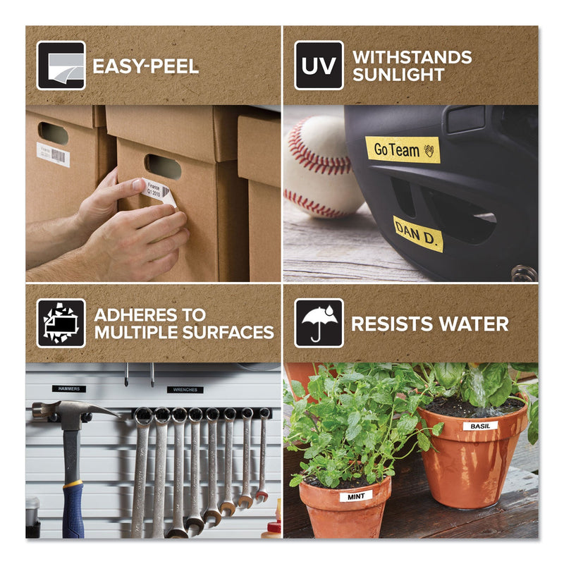 DYMO D1 Flexible Nylon Label Maker Tape, 0.5" x 11.5 ft, Black on White