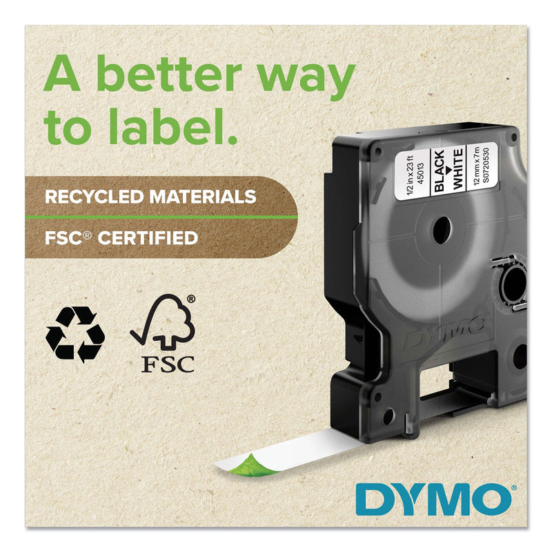 DYMO D1 Durable Labels, 0.5" x 23 ft, White, 6/Pack
