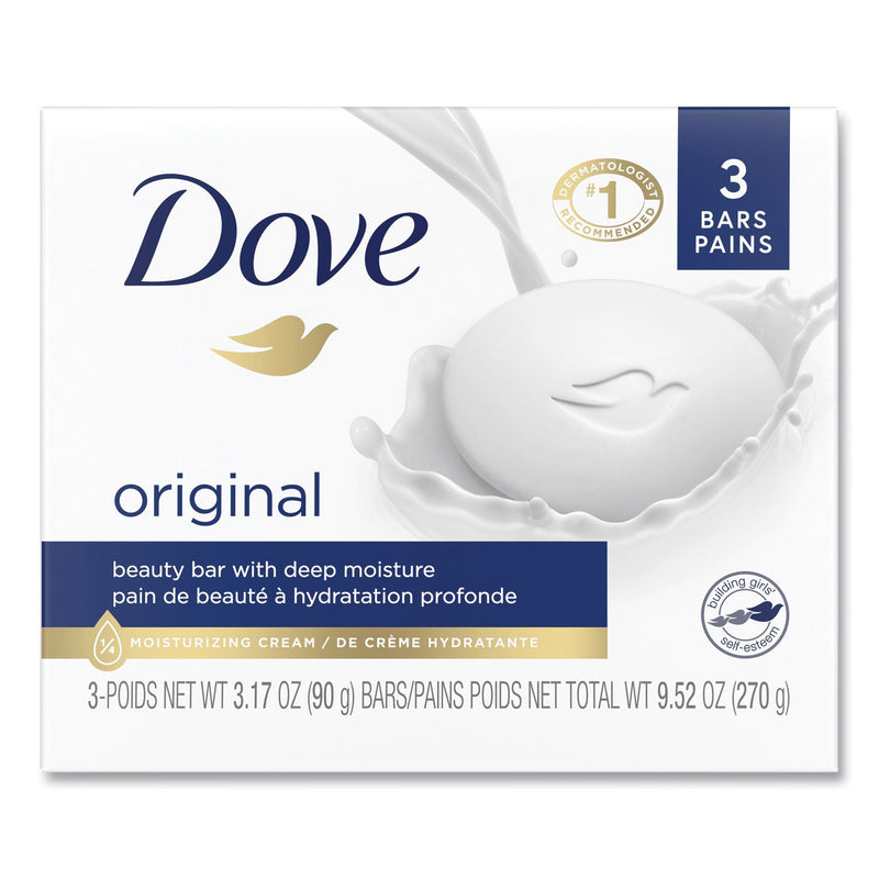 Dove White Beauty Bar, Light Scent, 3.17 oz, 3/Pack