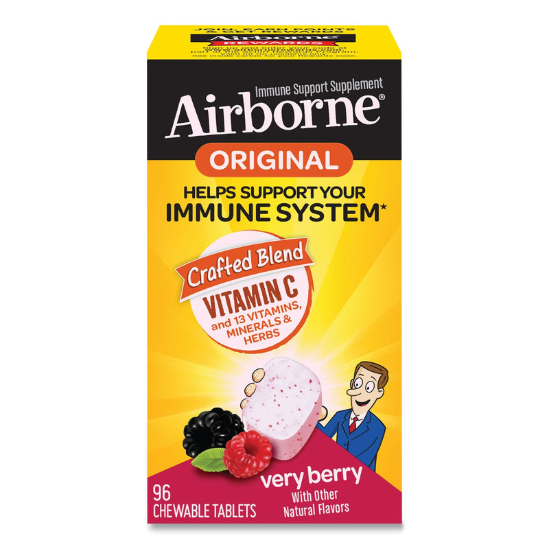Airborne Immune Support Chewable Tablet, Berry, 96 Count