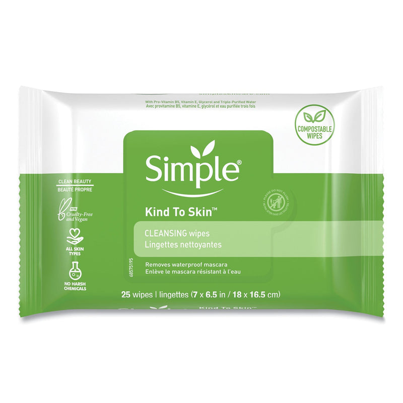 Simple Eye And Skin Care, Facial Wipes, 25/Pack