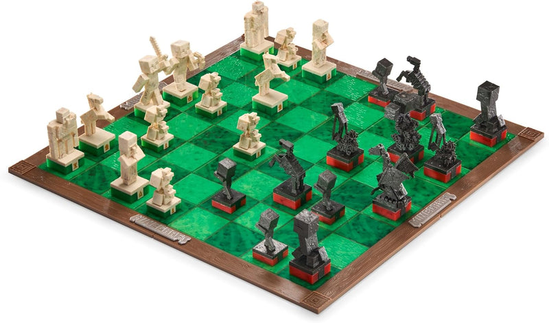 Minecraft Chess Set – Unique Wood Frame Board With Gaming Collectible Pieces