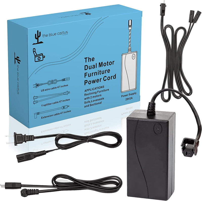 Universal Recliner Power Cord Replacement (2-Pin Adapter)