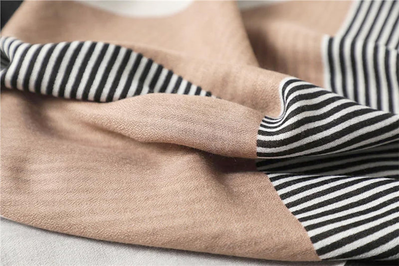 stylesilove Women Stripe Geometric Printed Lightweight Fashion Scarf Large Shawl Scarves Neck Wraps for All Season, 7 Colors