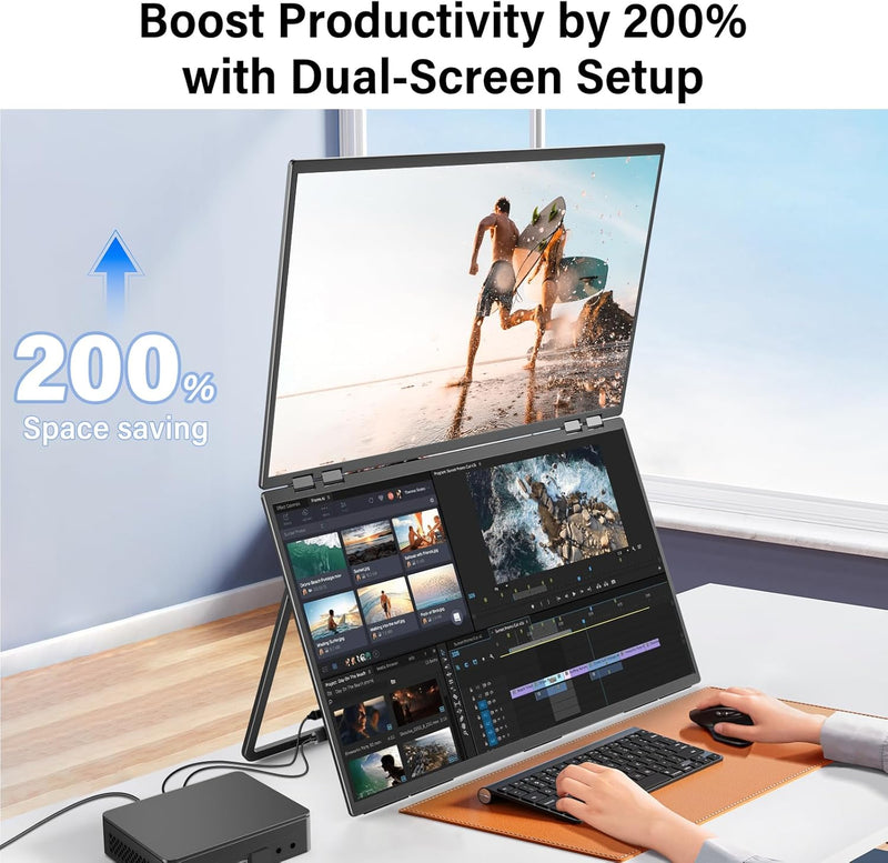 InnoView Foldable 23.8" Dual Monitor-INVPM609