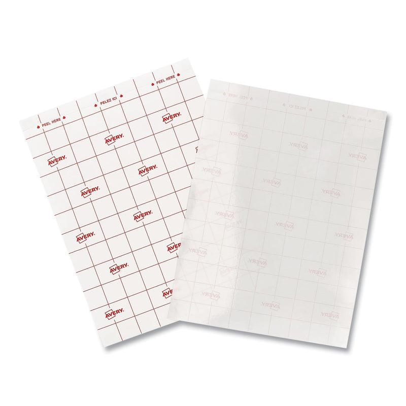 Avery Clear Self-Adhesive Laminating Sheets, 3 mil, 9" x 12", Matte Clear, 10/Pack