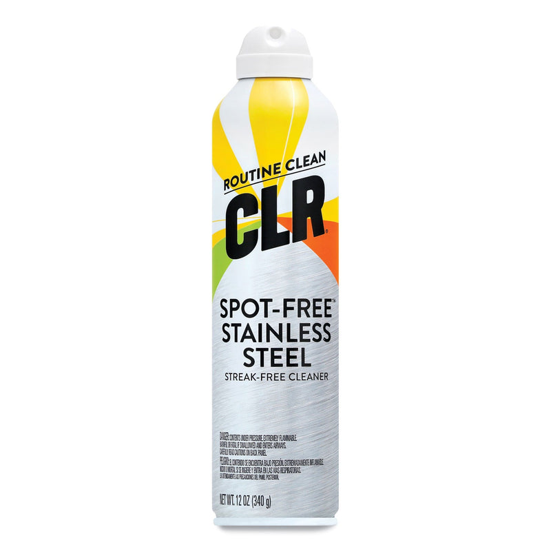 CLR Spot-Free Stainless Steel Cleaner, Citrus, 12 oz Can, 6/Carton