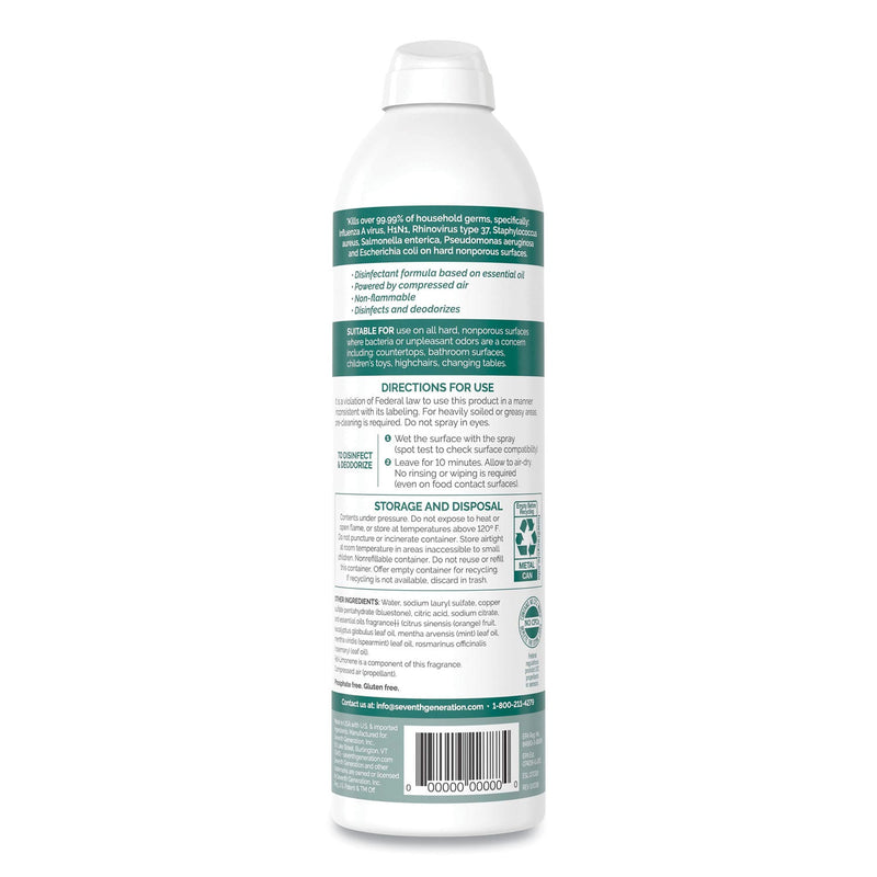 Seventh Generation Disinfectant Sprays, Eucalyptus/Spearmint/Thyme, 13.9 oz, Spray Bottle