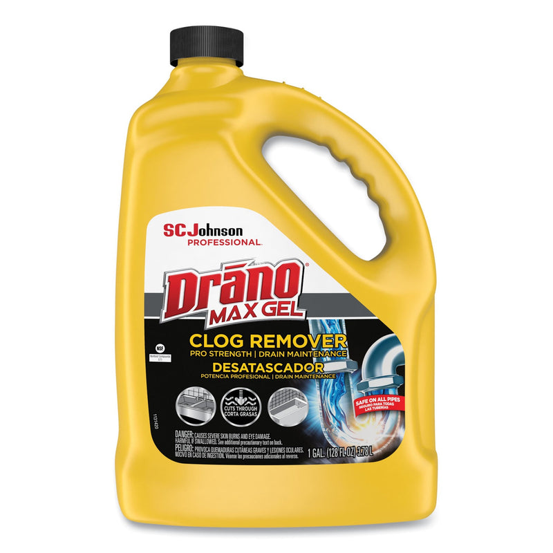 Drano Max Gel Clog Remover, Bleach Scent, 128 oz Bottle