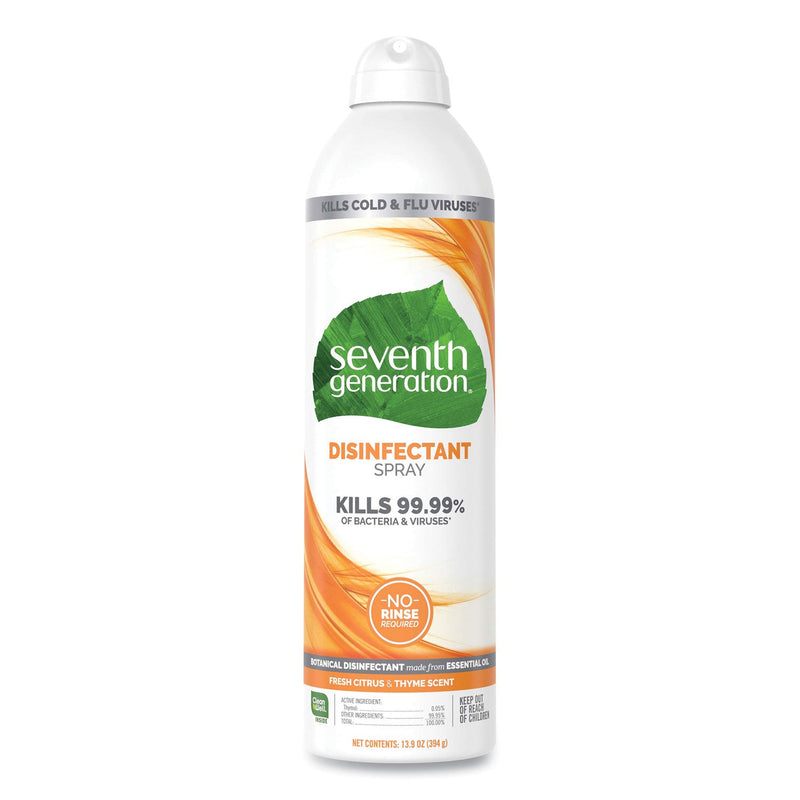 Seventh Generation Disinfectant Sprays, Fresh Citrus/Thyme, 13.9 oz, Spray Bottle