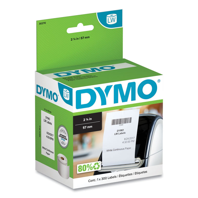 DYMO LabelWriter Continuous-Roll Receipt Paper, 2.25" x 300 ft, White