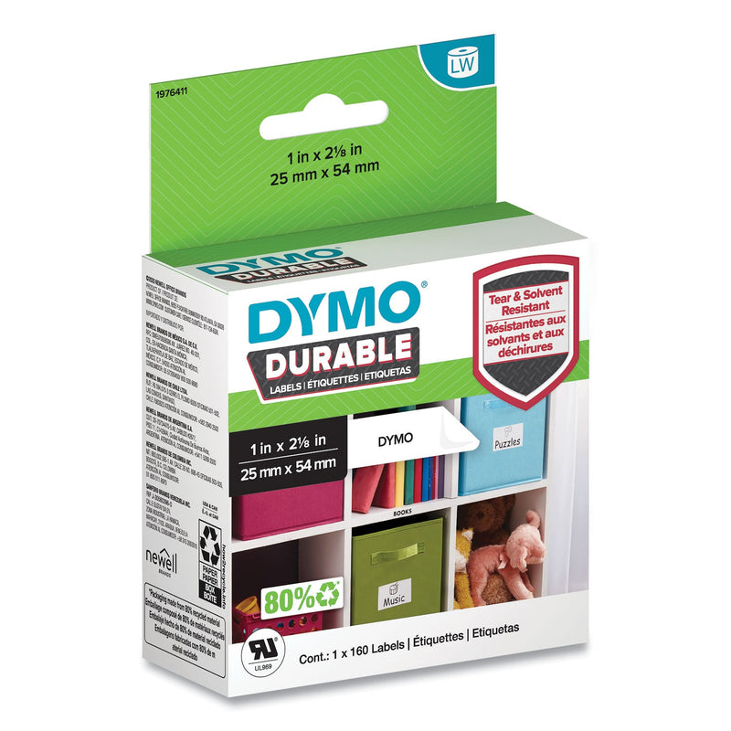 DYMO LW Durable Multi-Purpose Labels, 1" x 2.12", 160 Labels/Roll
