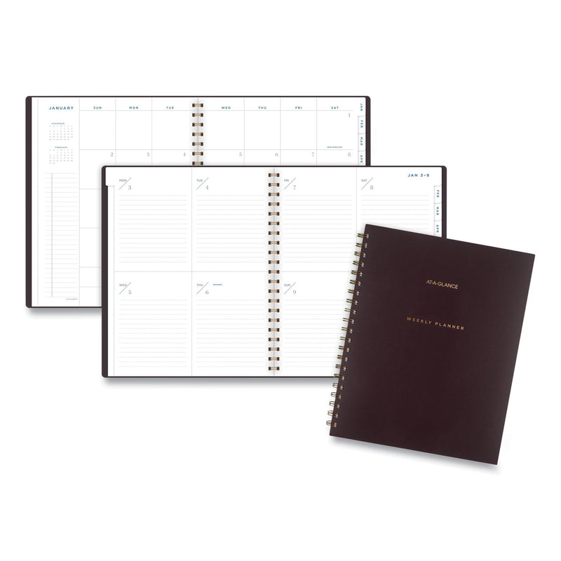 AT-A-GLANCE Signature Lite Weekly/Monthly Planner, 11 x 8.5, Maroon Cover, 12-Month (Jan to Dec): 2023