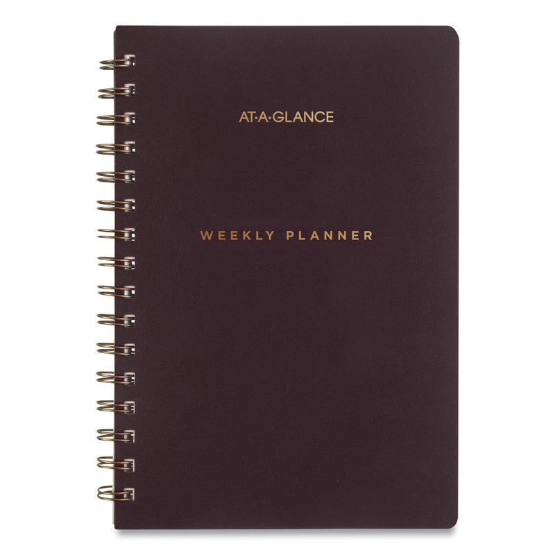 AT-A-GLANCE Signature Lite Weekly/Monthly Planner, 8.5 x 5.75, Maroon Cover, 12-Month (Jan to Dec): 2023