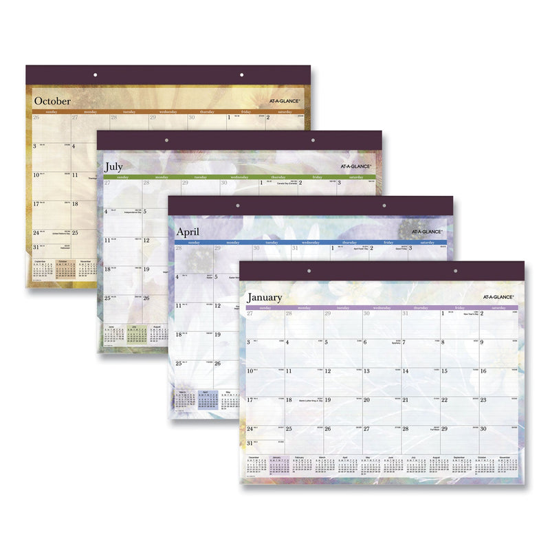 AT-A-GLANCE Dreams Desk Pad Calendar, Seasonal Artwork, 21.75 x 17, Black Binding, Clear Corners, 12-Month (Jan-Dec): 2023