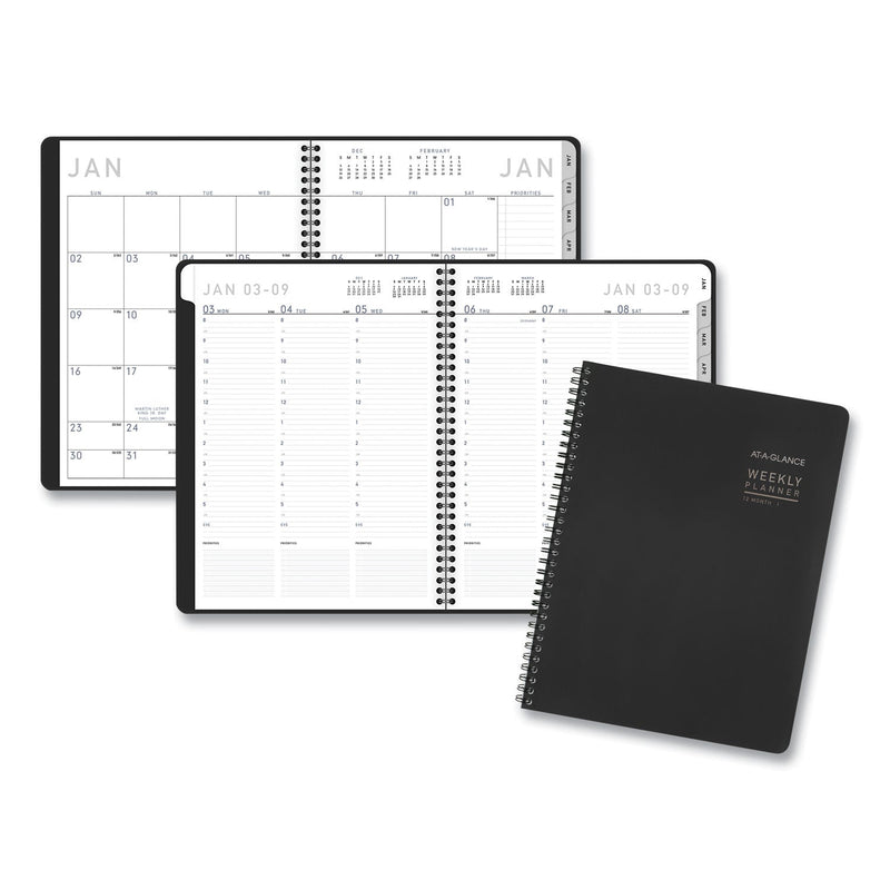 AT-A-GLANCE Contemporary Lite Weekly/Monthly Planner, 11 x 8.25, Black Cover, 12-Month (Jan to Dec): 2023