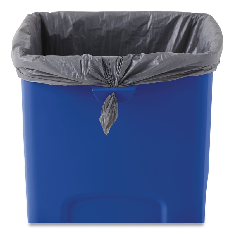 Rubbermaid Recycled Untouchable Square Recycling Container, Plastic, 23 gal, Blue
