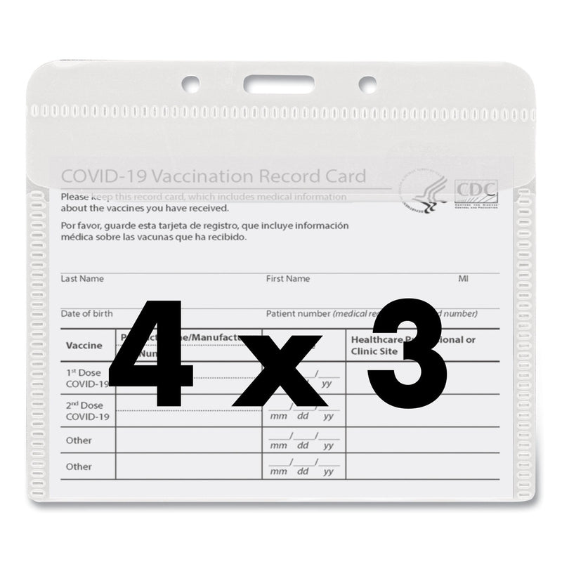 Advantus PVC-Free Badge Holders, Horizontal, Clear 4.5" x 4" Holder, 4.13" x 3.13" Insert, 50/Pack