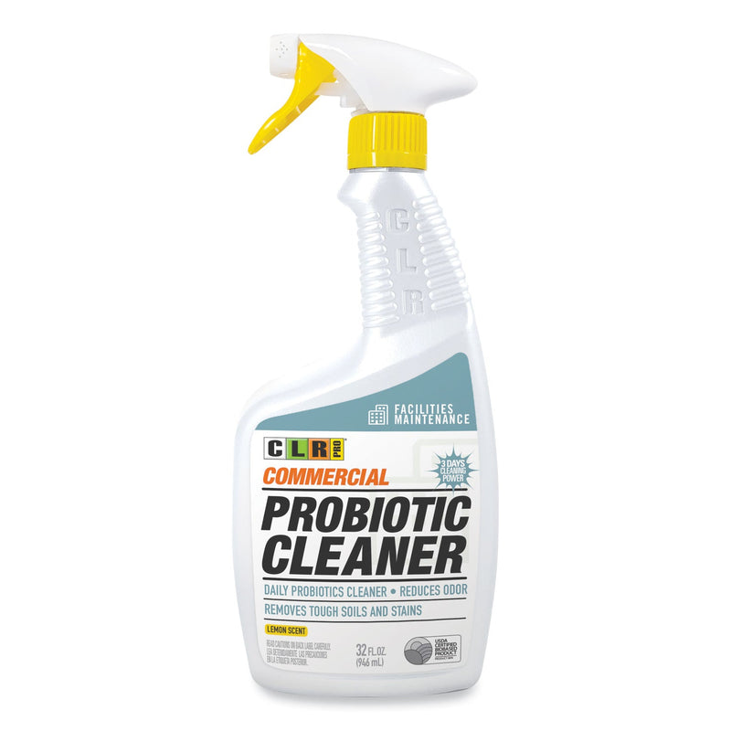 CLR PRO Commercial Probiotic Cleaner, Lemon Scent, 32 oz Spray Bottle, 6/Carton